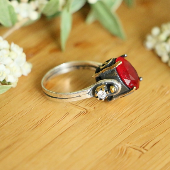 925 Sterling Silver Sapphire/Ruby  Reverse - Picture 4 of 8